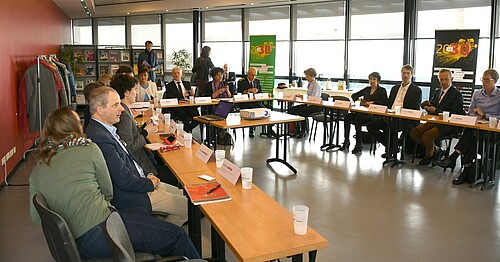 La matinée s'est poursuivie par des échanges autour d'apport de l'Unistra à la Loi de programmation pluriannuelle de la recherche (LPPR).