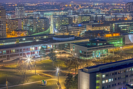 Vue de nuit depuis la tour de chimie. © Catherine Schröder - Unistra