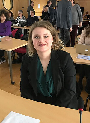 Marine Stoffel lors du congrès du 29 janvier 2019.