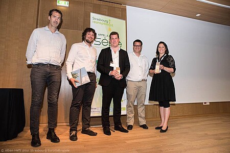 Julien Kohler (master 2 Génie/production industriels) et l’entreprise In’air solutions. © Alban Hefti pour Strasbourg Eurométropole