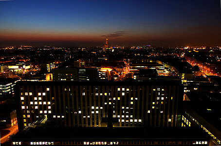 New York City et son Empire State Building ? Non, Strasbourg et sa cathédrale vus depuis la tour de chimie ! © Catherine Schröder - Unistra