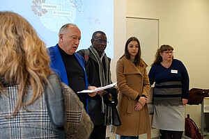 Jean-Materne Staub, Dieudonné Congo et Pascale Peccavy (à droite)