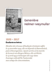 Geneviève Helmer-Weymuller (1920-2017), étudiante en lettres
